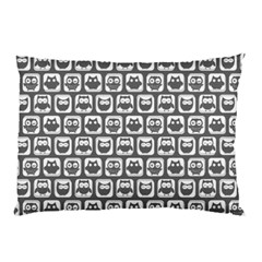 Gray And White Owl Pattern Pillow Case (two Sides) by GardenOfOphir