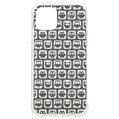 Gray And White Owl Pattern Iphone 12/12 Pro Tpu Uv Print Case by GardenOfOphir