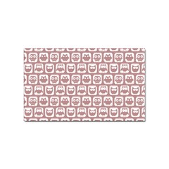 Light Pink And White Owl Pattern Sticker (rectangular) by GardenOfOphir