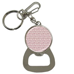 Light Pink And White Owl Pattern Bottle Opener Key Chain by GardenOfOphir