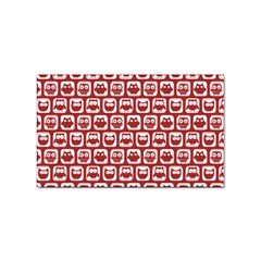 Red And White Owl Pattern Sticker (rectangular) by GardenOfOphir