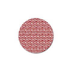 Red And White Owl Pattern Golf Ball Marker (10 Pack) by GardenOfOphir