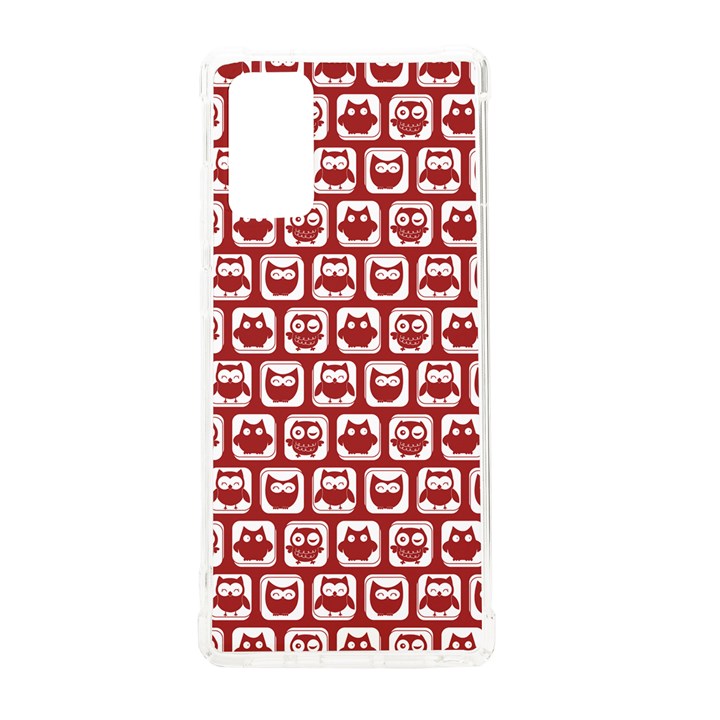 Red And White Owl Pattern Samsung Galaxy Note 20 TPU UV Case