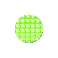 Lime Green And White Owl Pattern Golf Ball Marker (10 Pack) by GardenOfOphir