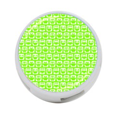 Lime Green And White Owl Pattern 4-port Usb Hub (one Side) by GardenOfOphir