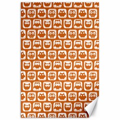 Orange And White Owl Pattern Canvas 20  X 30  by GardenOfOphir