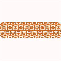 Orange And White Owl Pattern Large Bar Mat by GardenOfOphir