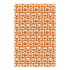 Orange And White Owl Pattern Shower Curtain 48  X 72  (small)  by GardenOfOphir