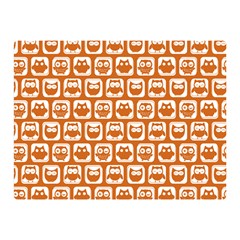 Orange And White Owl Pattern Premium Plush Fleece Blanket (mini) by GardenOfOphir
