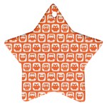 Coral And White Owl Pattern Ornament (Star) Front
