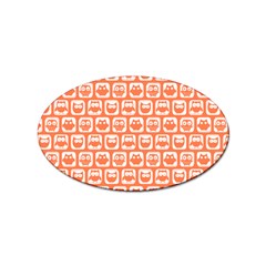 Coral And White Owl Pattern Sticker Oval (100 Pack) by GardenOfOphir