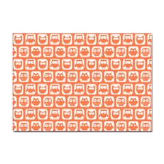 Coral And White Owl Pattern Sticker A4 (100 Pack) by GardenOfOphir