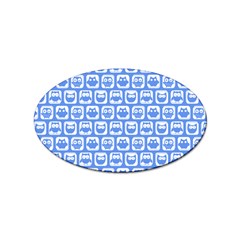 Blue And White Owl Pattern Sticker Oval (100 Pack) by GardenOfOphir