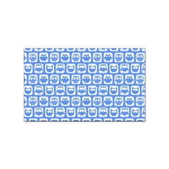 Blue And White Owl Pattern Sticker Rectangular (100 Pack) by GardenOfOphir