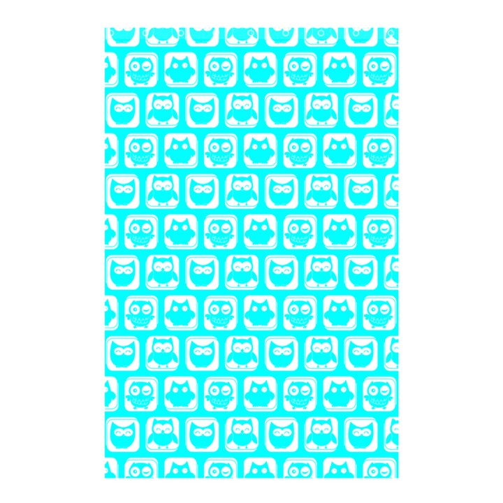 Aqua Turquoise And White Owl Pattern Shower Curtain 48  x 72  (Small) 