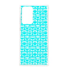 Aqua Turquoise And White Owl Pattern Samsung Galaxy Note 20 Ultra Tpu Uv Case by GardenOfOphir