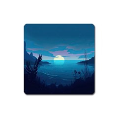 Ai Generated Ocean Sea Water Anime Nautical Square Magnet