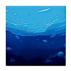 Ai Generated Ocean Sea Fish Underwater Water Tile Coaster