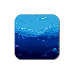 Ai Generated Ocean Sea Fish Underwater Water Rubber Coaster (square)