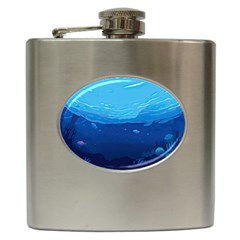 Ai Generated Ocean Sea Fish Underwater Water Hip Flask (6 Oz) by Ravend