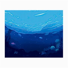 Ai Generated Ocean Sea Fish Underwater Water Small Glasses Cloth (2 Sides)