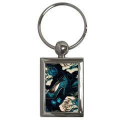 Glass Slipper Blues Fairytale Key Chain (rectangle)