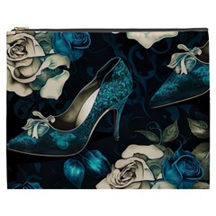 Glass Slipper Blues Fairytale Cosmetic Bag (xxxl) by Ravend