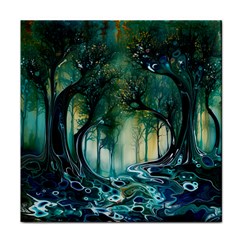 Trees Forest Mystical Forest Nature Face Towel by Ravend