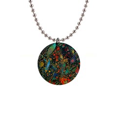 Ai Generated Flowers Trees Forest Mystical Forest 1  Button Necklace