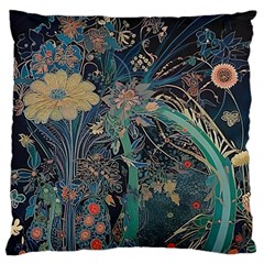 Ai Generated Flower Trees Forest Mystical Forest Large Cushion Case (one Side) by Ravend