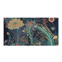 Ai Generated Flower Trees Forest Mystical Forest Satin Wrap 35  X 70 