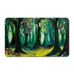 Ai Generated Trees Forest Mystical Forest Nature Art Magnet (rectangular) by Ravend