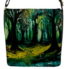 Ai Generated Trees Forest Mystical Forest Nature Art Flap Closure Messenger Bag (s) by Ravend