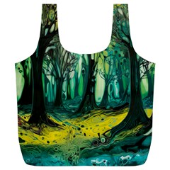 Ai Generated Trees Forest Mystical Forest Nature Art Full Print Recycle Bag (xl) by Ravend