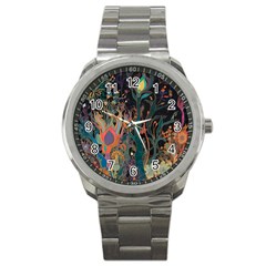 Ai Generated Trees Forest Mystical Forest Nature Sport Metal Watch