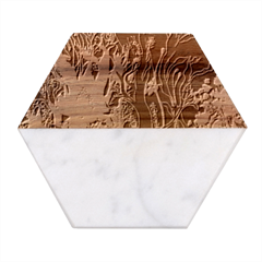 Ai Generated Trees Forest Mystical Forest Nature Marble Wood Coaster (hexagon) 