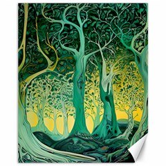 Nature Trees Forest Mystical Forest Jungle Canvas 11  X 14 