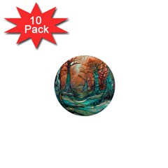 Ai Generated Tree Forest Mystical Forest Nature 1  Mini Magnet (10 Pack)  by Ravend