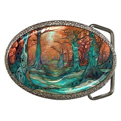 Ai Generated Tree Forest Mystical Forest Nature Belt Buckles