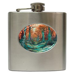 Ai Generated Tree Forest Mystical Forest Nature Hip Flask (6 Oz) by Ravend