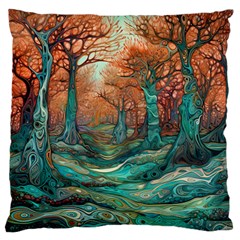 Ai Generated Tree Forest Mystical Forest Nature Standard Premium Plush Fleece Cushion Case (one Side)