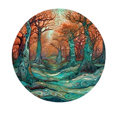 Ai Generated Tree Forest Mystical Forest Nature Mini Round Pill Box (pack Of 5)