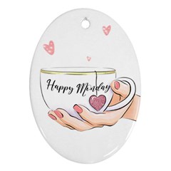 Happy Monday Ornament (oval) by SychEva