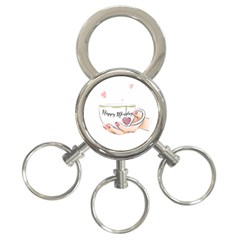 Happy Monday 3-Ring Key Chain