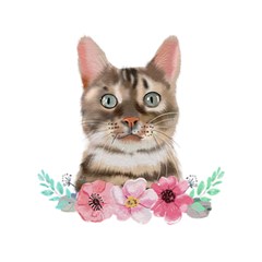 Watercolor Cat Play Mat (rectangle) by SychEva