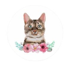 Watercolor Cat Mini Round Pill Box (pack Of 3) by SychEva