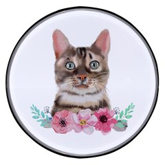 Watercolor Cat Wireless Fast Charger(black) by SychEva