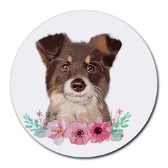 Watercolor Dog Round Mousepad by SychEva