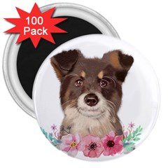 Watercolor Dog 3  Magnets (100 Pack) by SychEva