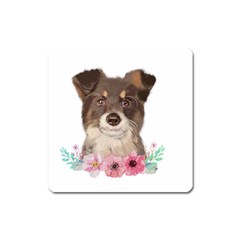 Watercolor Dog Square Magnet by SychEva